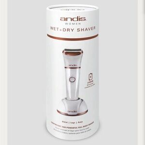 Andis Women's Dual-Use Shaver in White and Rose Gold. 6 pieces